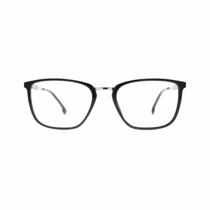 Joy Style JOY6802C4 black eyeglasses front view on pure white background