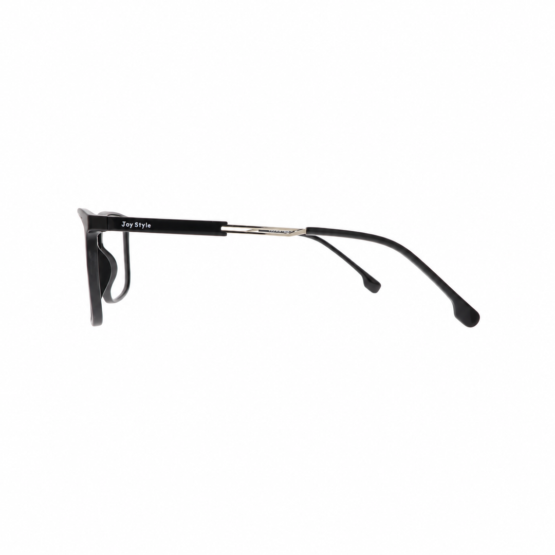 Joy Style JOY6802C4 black eyeglasses side view on pure white background