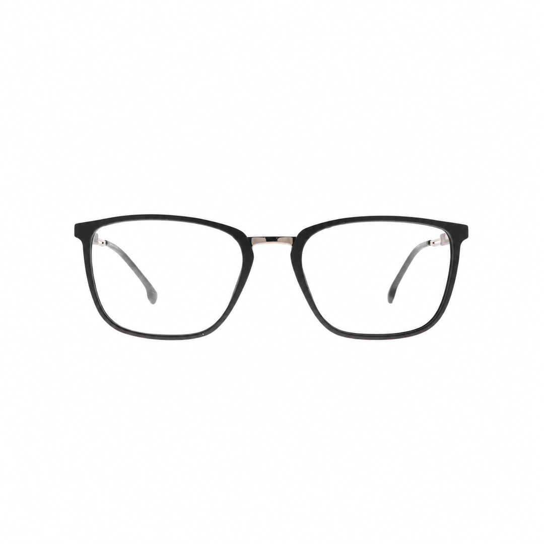 Joy Style JOY6802C5 black eyeglasses front view on pure white background
