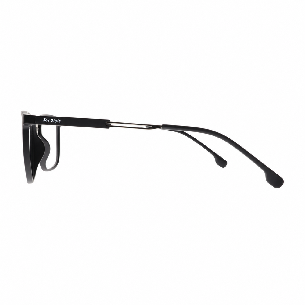 Joy Style JOY6802C5 black eyeglasses side view on pure white background