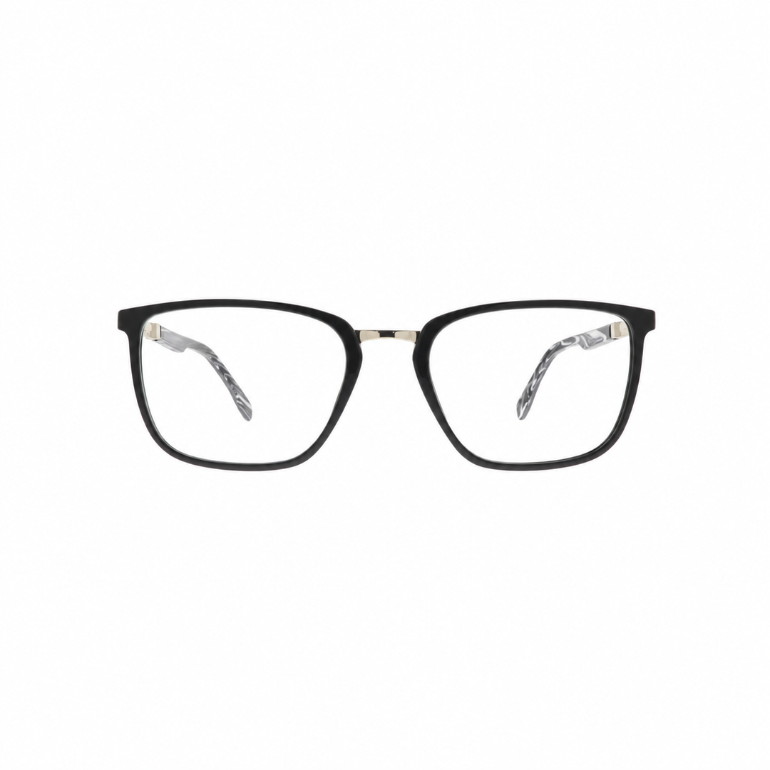 Joy Style JOY6803C6 black eyeglasses front view on white background