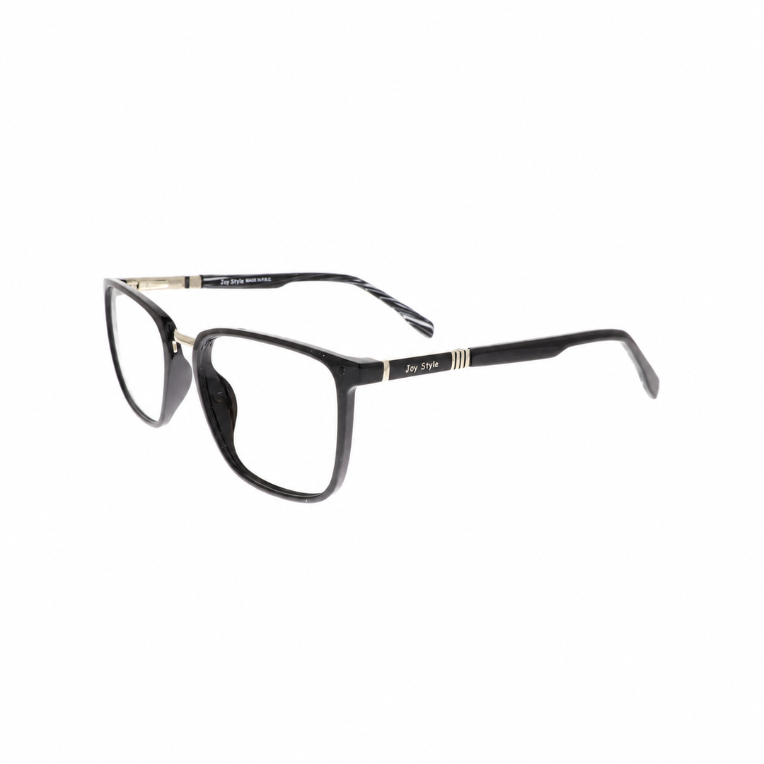 Joy Style JOY6803C6 black eyeglasses angled view on white background
