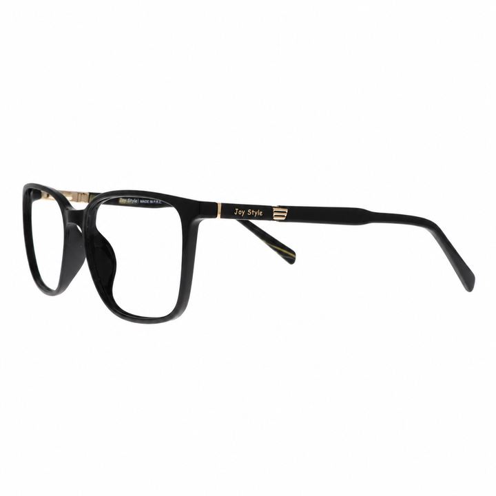 Joy Style JOY6806C1 black eyeglasses angled view on white background