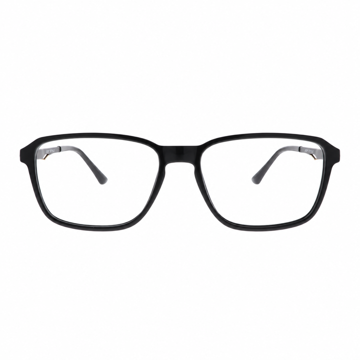 Joy Style JOY6808C1 black eyeglasses front view on white background