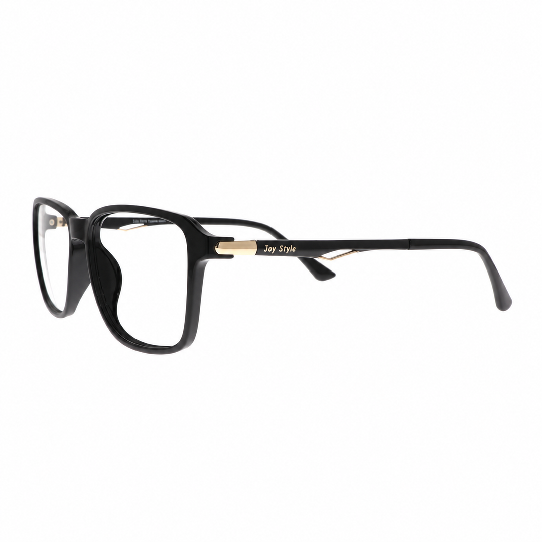 Joy Style JOY6808C1 black eyeglasses angled view on white background