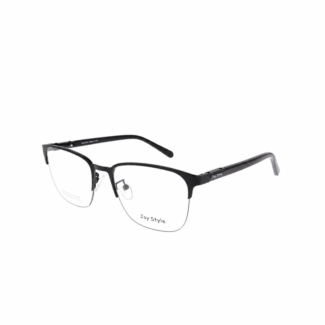 Joy Style For Unisex Metal Eyeglasses Semi-Rimless Square Shape Size 54 8204c1 Matte Black