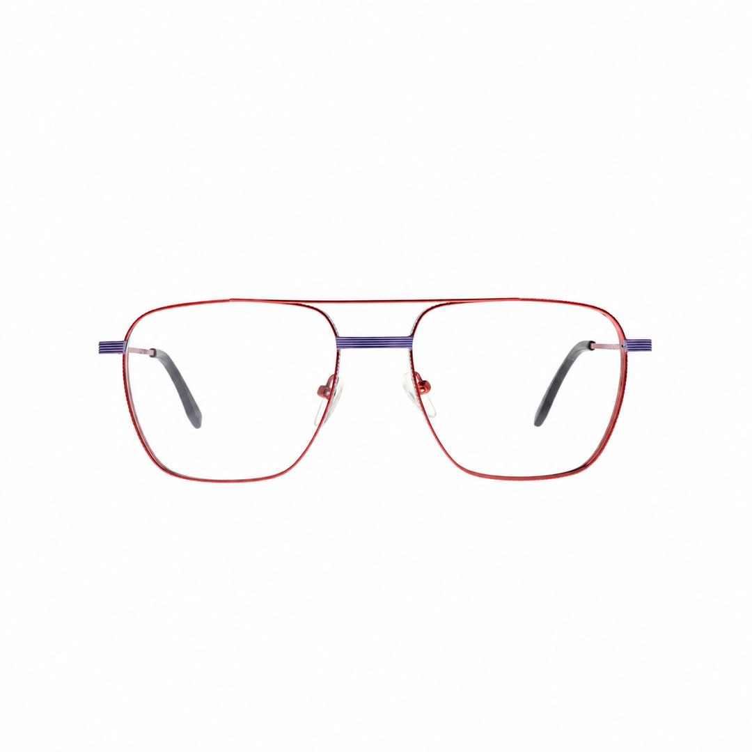 Joy Style For Unisex Metal Eyeglasses Square Shape 55 8225c2  Blue Red