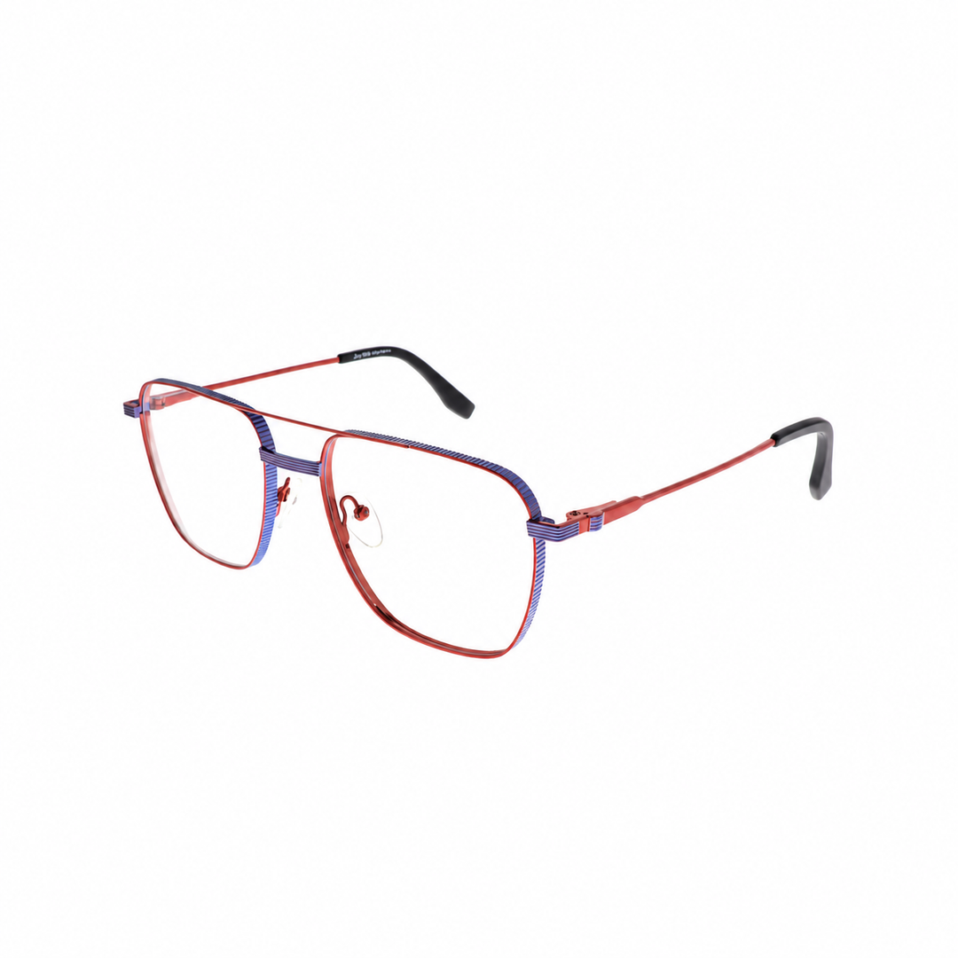 Joy Style For Unisex Metal Eyeglasses Square Shape 55 8225c2  Blue Red