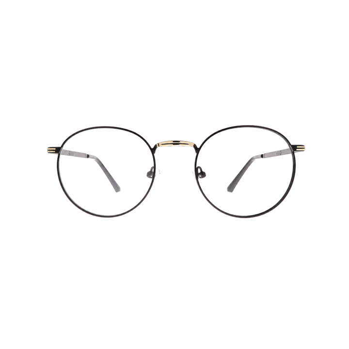 Joy Style For Unisex Metal Eyeglasses Round Shape Size 49 8400c1 Black Gold