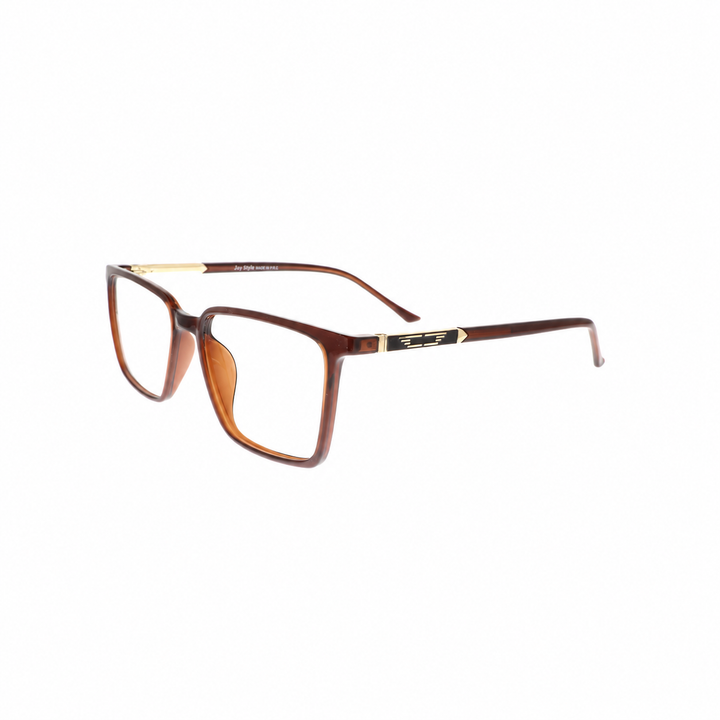 Joy Style 8634C3 Brown eyeglasses angled view on white background