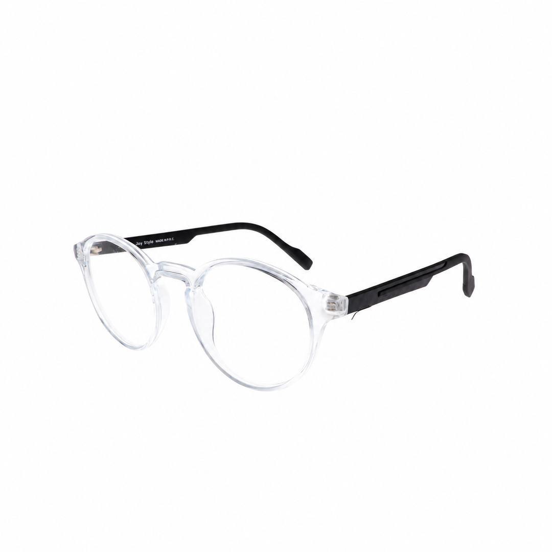 Joy Style JOY8868C8 clear black round eyeglasses angle view