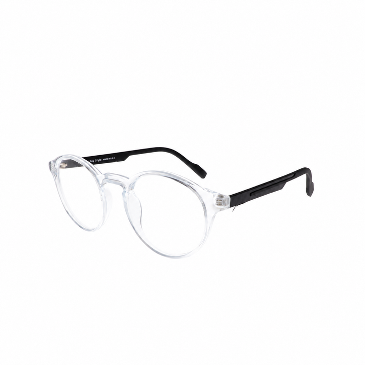 Joy Style JOY8868C8 clear black round eyeglasses angle view