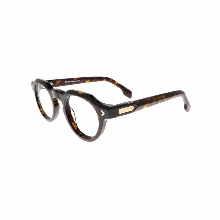 Joy Style 9001C2 dark brown tortoiseshell eyeglasses angle view