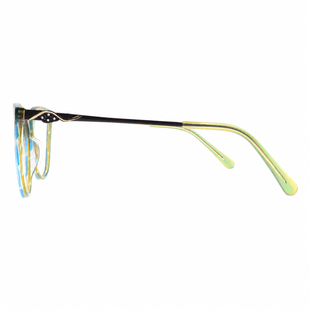 Joy Style For Women's Eyeglasses Cat Eye Size 55 9006c4 Green Yellow Gradient