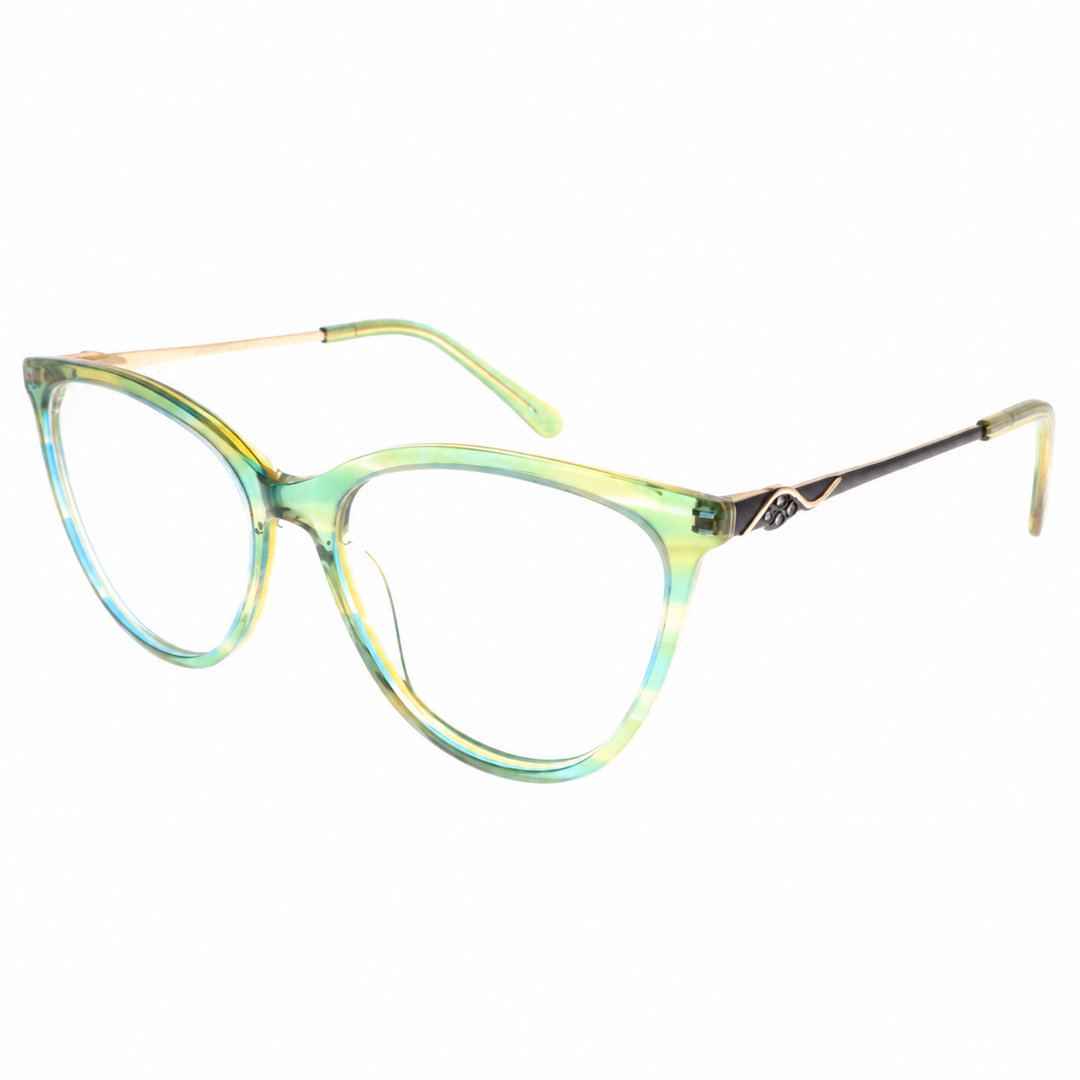 Joy Style For Women's Eyeglasses Cat Eye Size 55 9006c4 Green Yellow Gradient