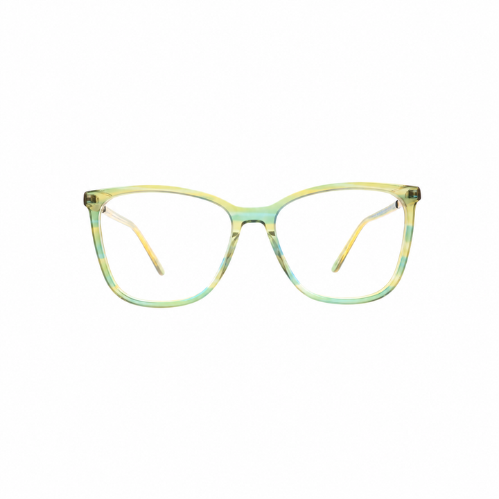 Joy Style 9007C4 Light Green eyeglasses front view on white background