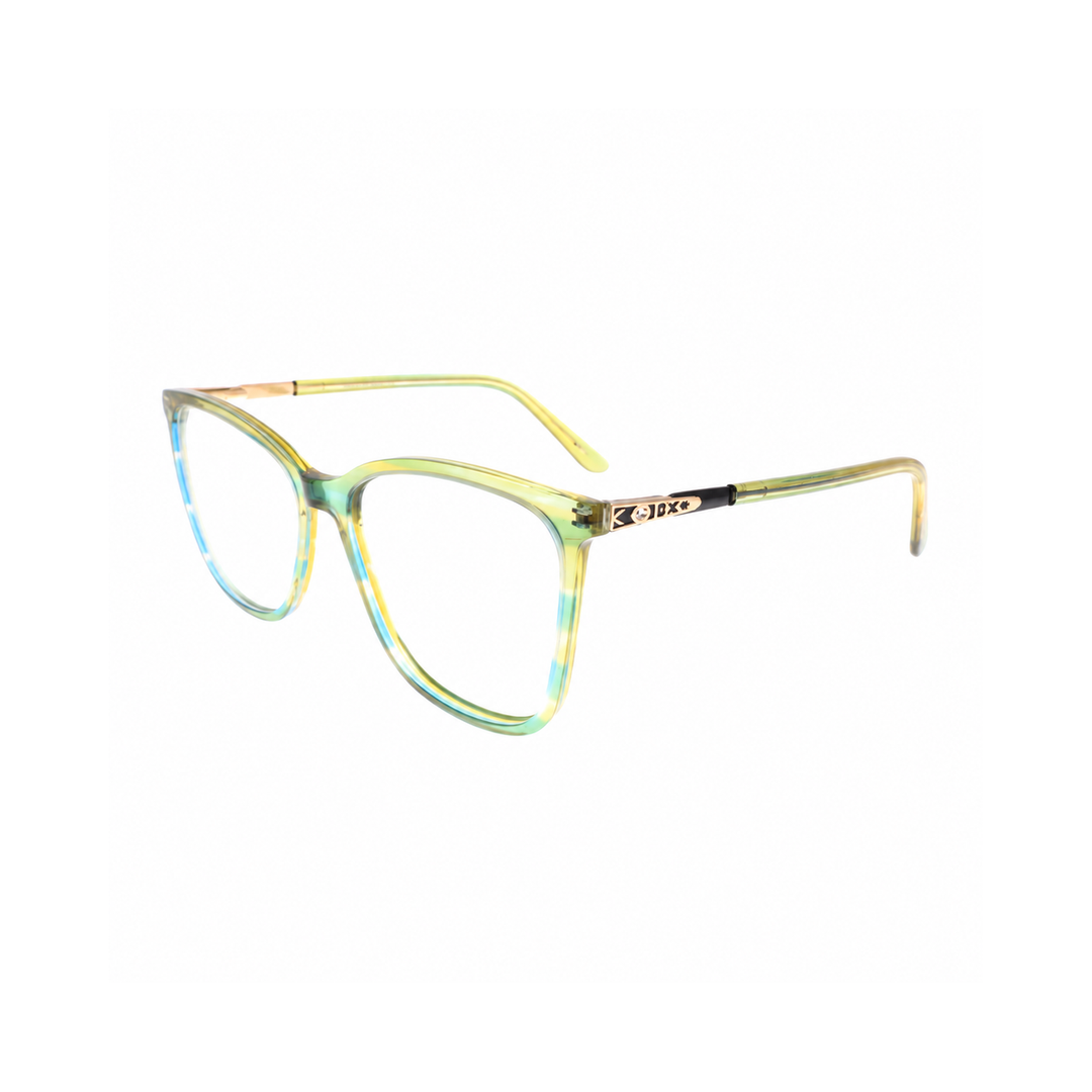 Joy Style 9007C4 Light Green eyeglasses angled view on white background