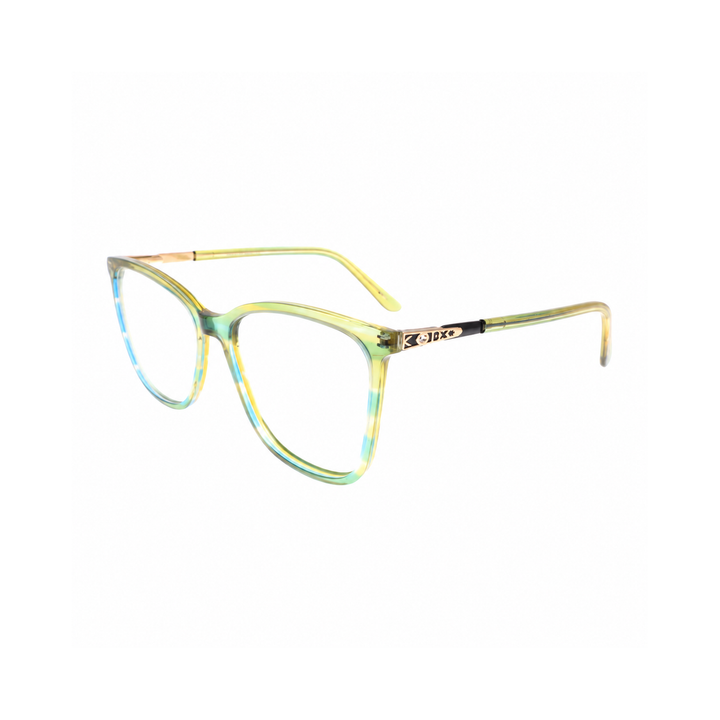 Joy Style 9007C4 Light Green eyeglasses angled view on white background