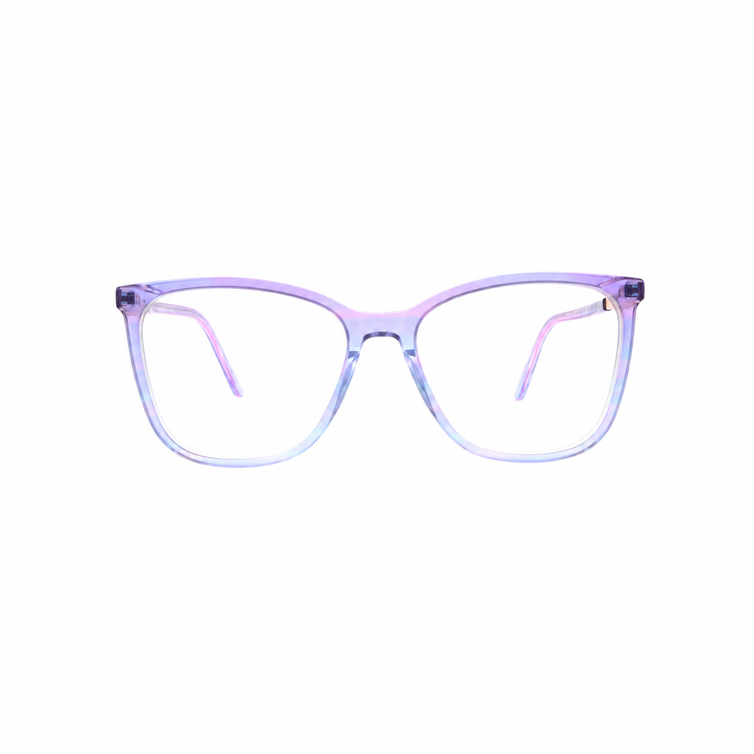 Joy Style 9007C5 Purple Blue eyeglasses front view on white background