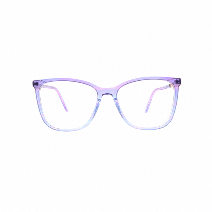 Joy Style 9007C5 Purple Blue eyeglasses front view on white background