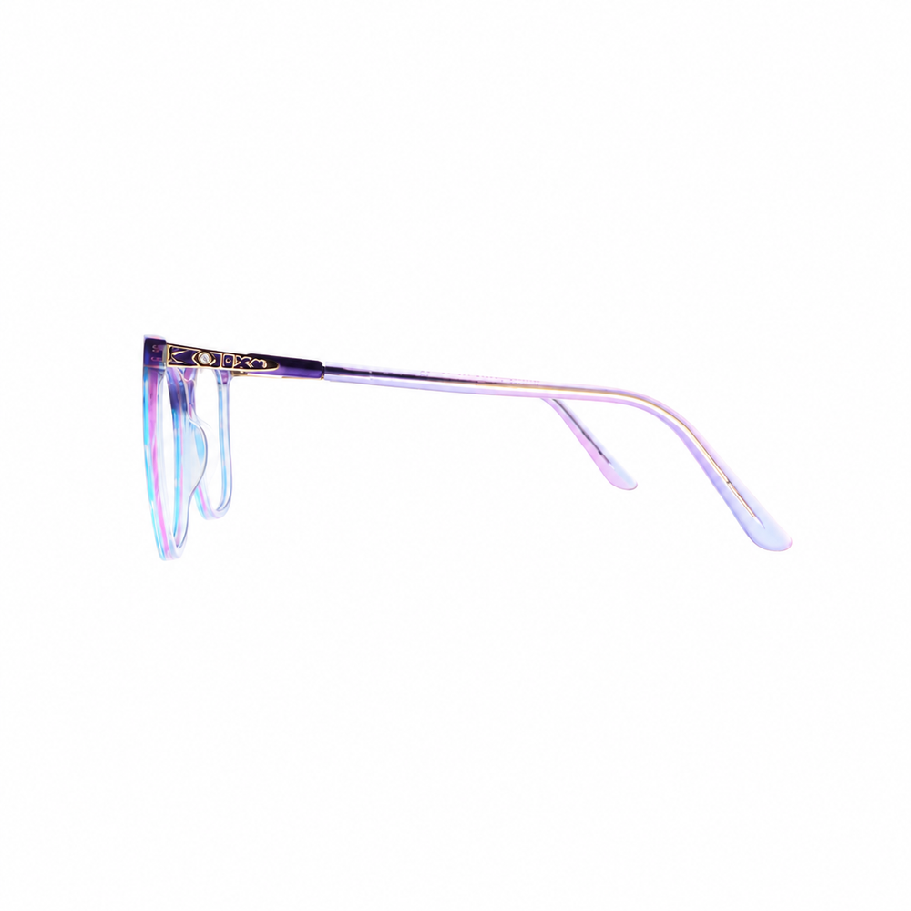 Joy Style 9007C5 Purple Blue eyeglasses side view on white background