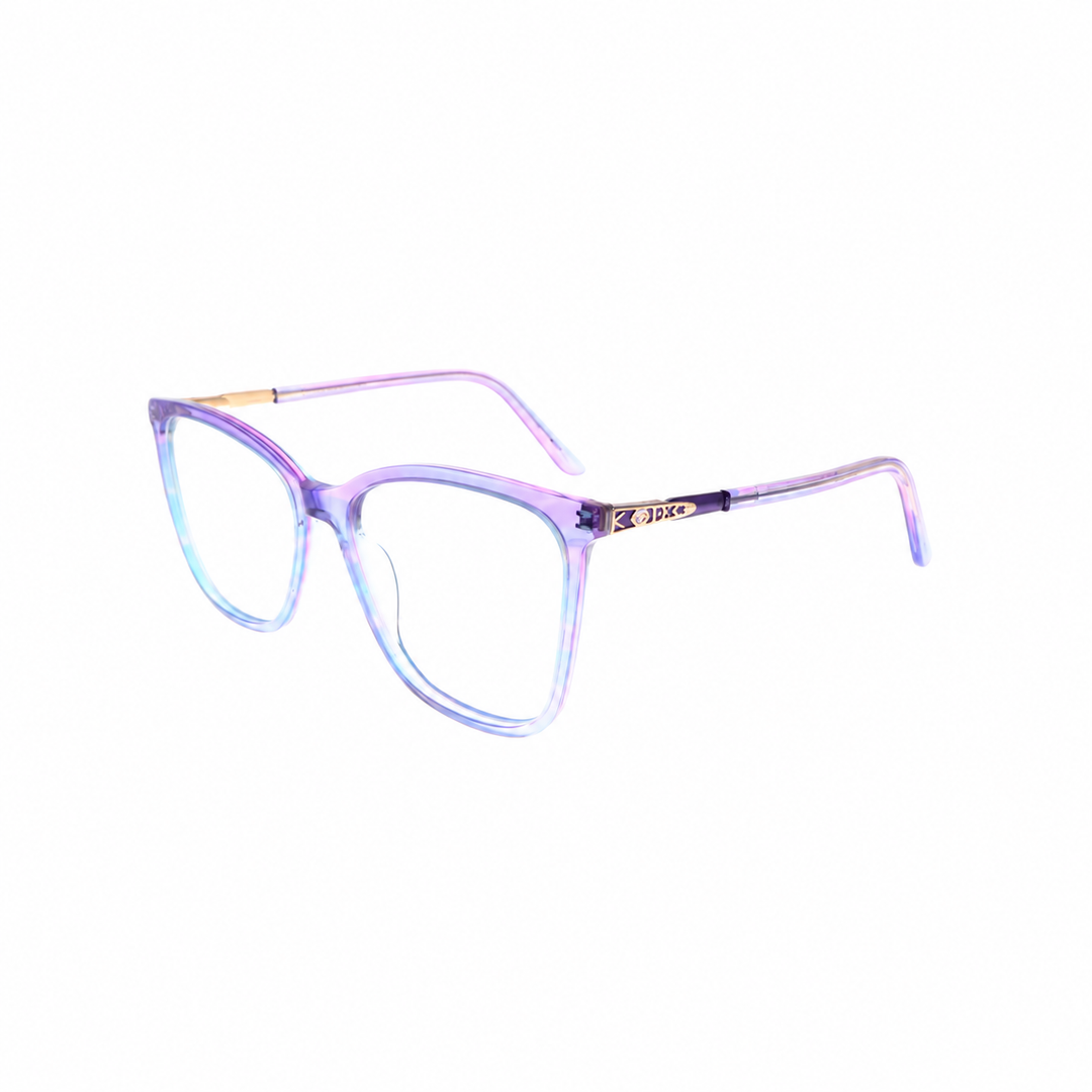 Joy Style 9007C5 Purple Blue eyeglasses angled view on white background