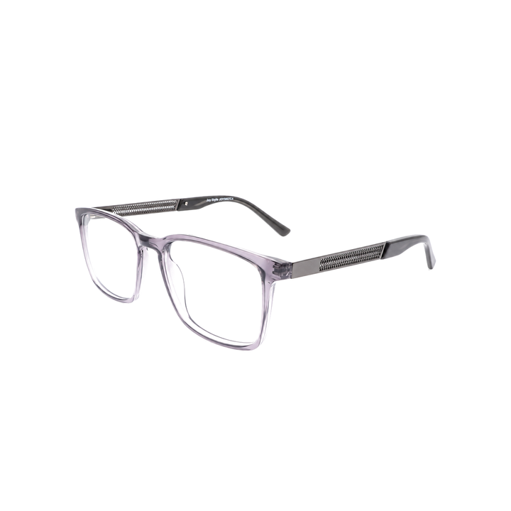 Joy Style JOY9807C4 grey eyeglasses angle view on pure white background