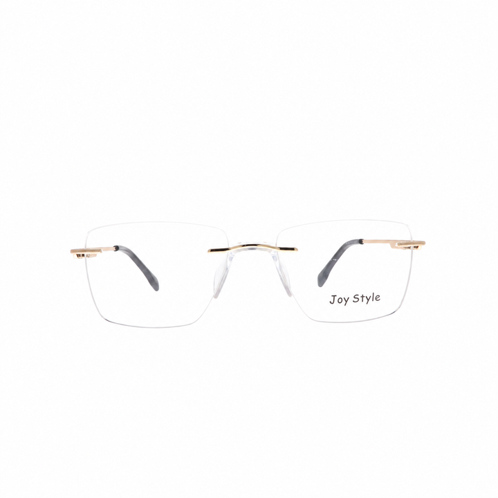 Joy Style For Unisex Eyeglasses Rimless Square Shape Size 53 Ch6600c1 Gold