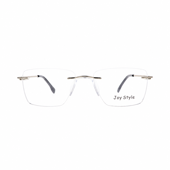 Joy Style For Unisex Eyeglasses Rimless Square Shape Size 53 Ch6600c6 Silver