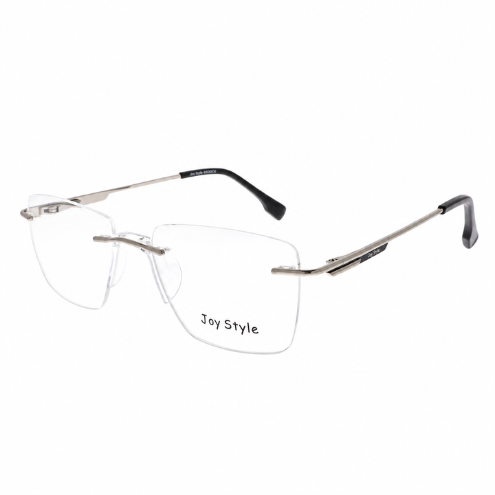 Joy Style For Unisex Eyeglasses Rimless Square Shape Size 53 Ch6600c6 Silver