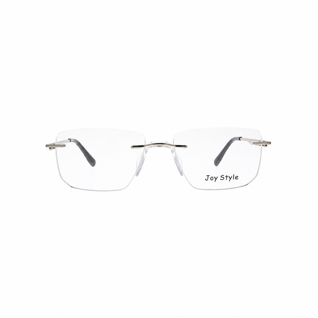 Joy Style CH6603C6 silver rimless eyeglasses front view