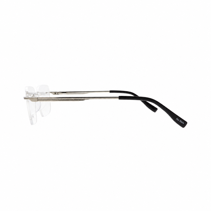 Joy Style CH6603C6 silver rimless eyeglasses side view