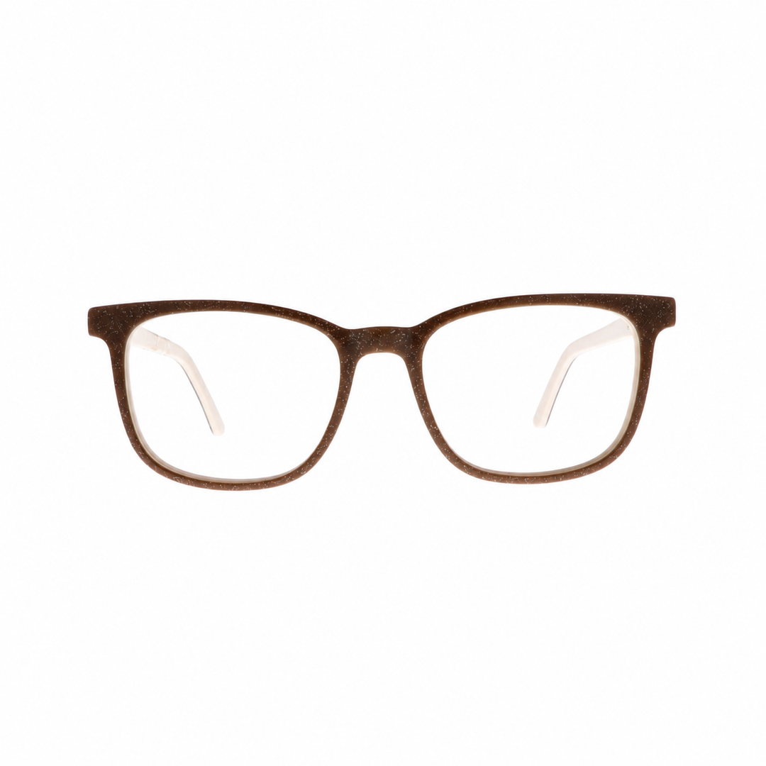 Joy Style CH8008C6 brown beige eyeglasses front view on white background