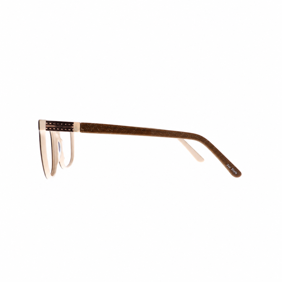 Joy Style CH8008C6 brown beige eyeglasses side view on white background