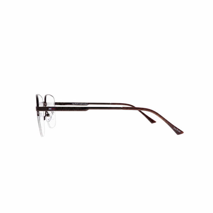 Joy Style For Unisex Metal Eyeglasses Semi-Rimless Square Shape Size 52 Ch8839c4 Brown