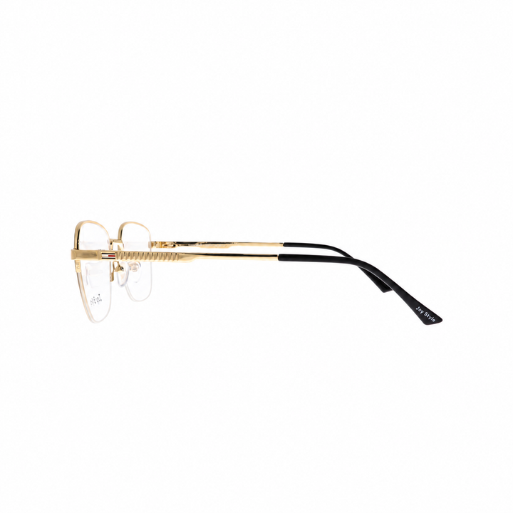 Joy Style For Unisex Metal Eyeglasses Semi-Rimless Square Shape Size 52 Ch8839c6 Brown Gold