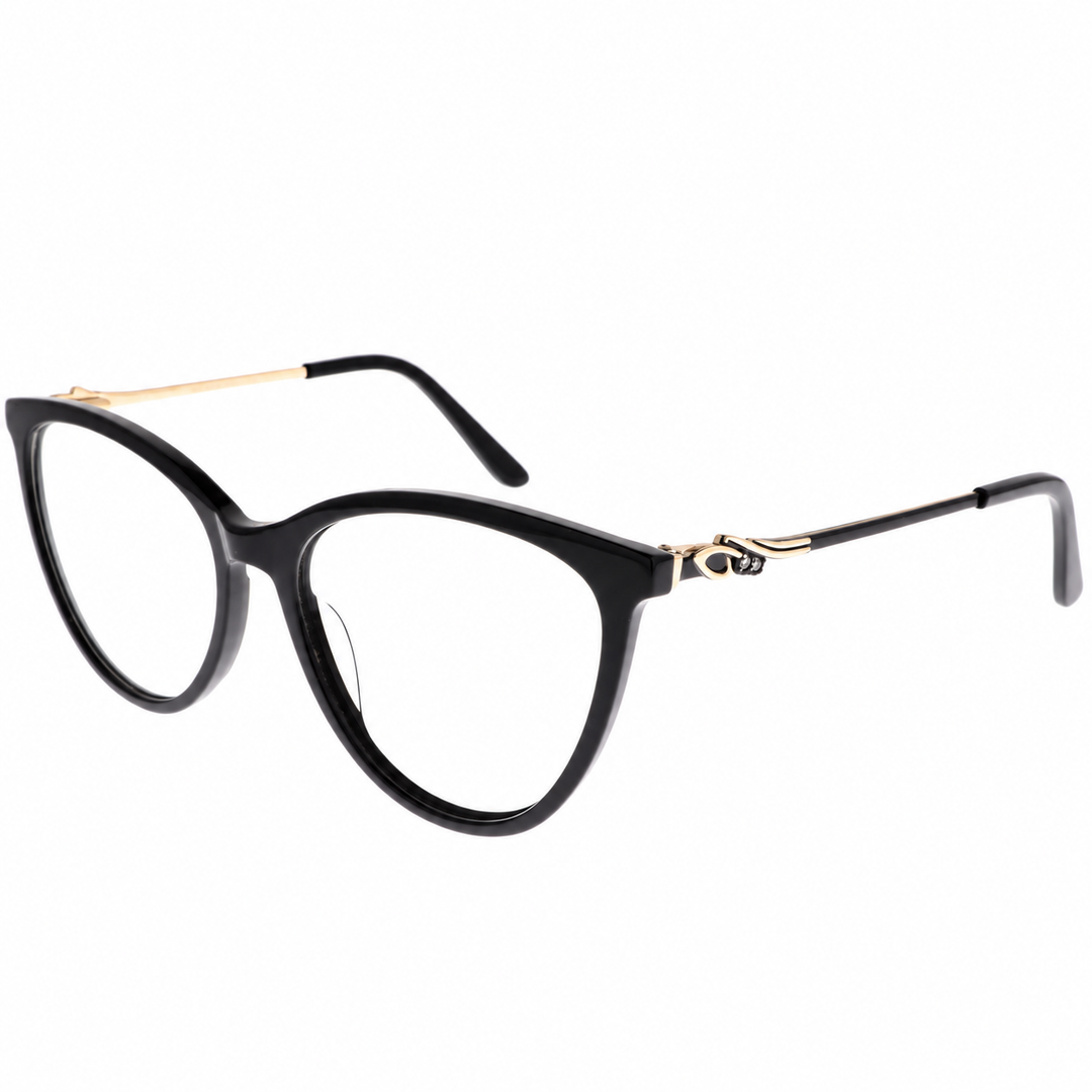 Joy Style نظارات نسائية عين القط مقاس 55 موديل Ch9003c1 لون أسود