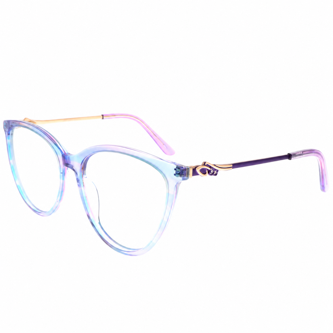 Joy Style For Women's Eyeglasses Cat Eye Size 55 Ch9003c5 Violet