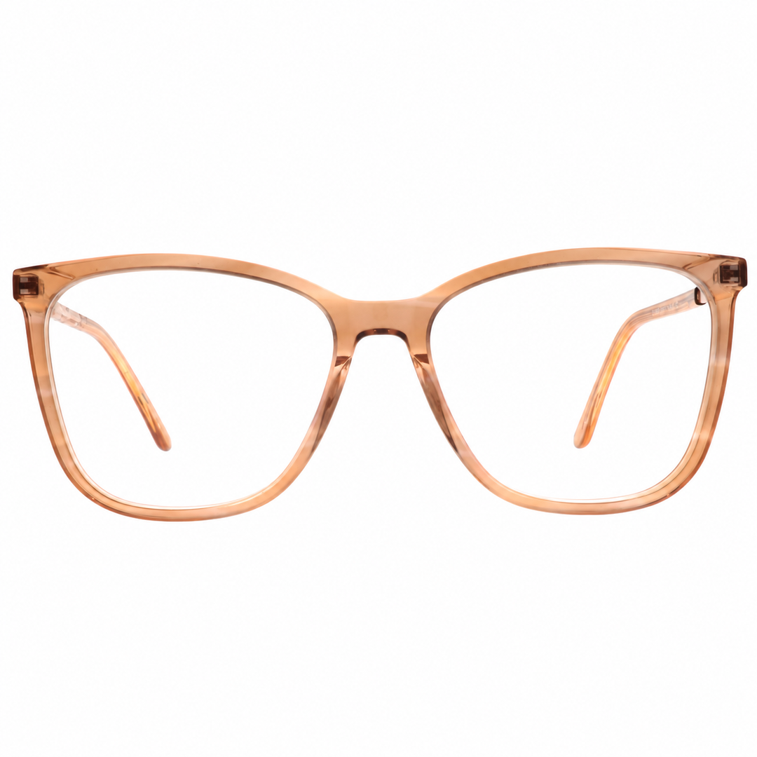 Joy Style For Women's Eyeglasses Cat Eye Size 54 Ch9007c6 Light Brown