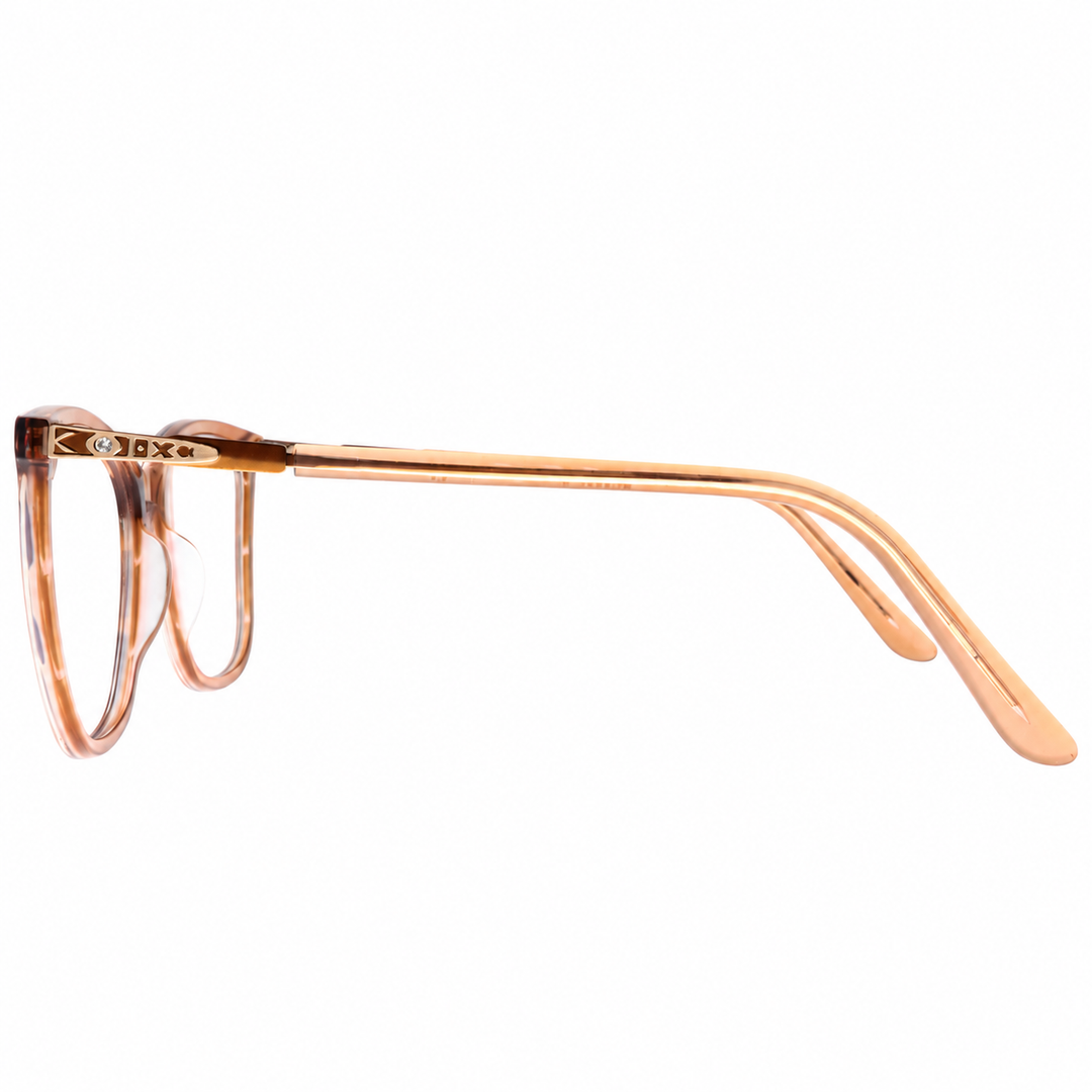 Joy Style For Women's Eyeglasses Cat Eye Size 54 Ch9007c6 Light Brown