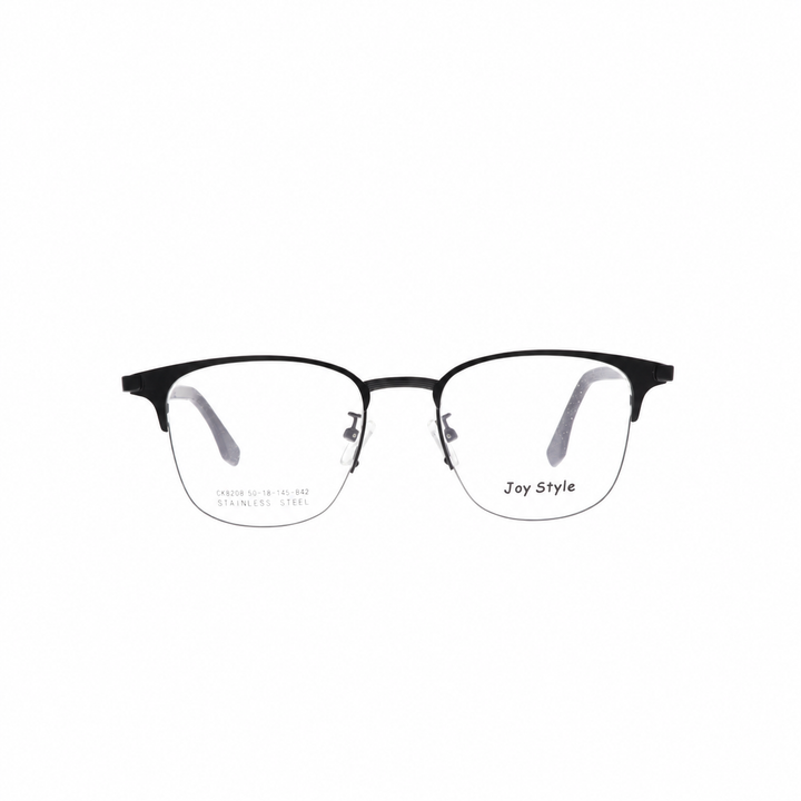 Joy Style For Unisex Metal Eyeglasses Semi-Rimless Square Shape Size 50 Ck8208c1 Matte Black