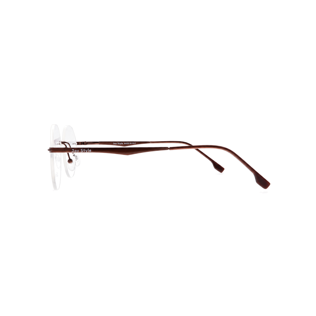 Joy Style For Unisex Eyeglasses Clip Rimless Round Shape Size 52 Dc3061c5clip Brown