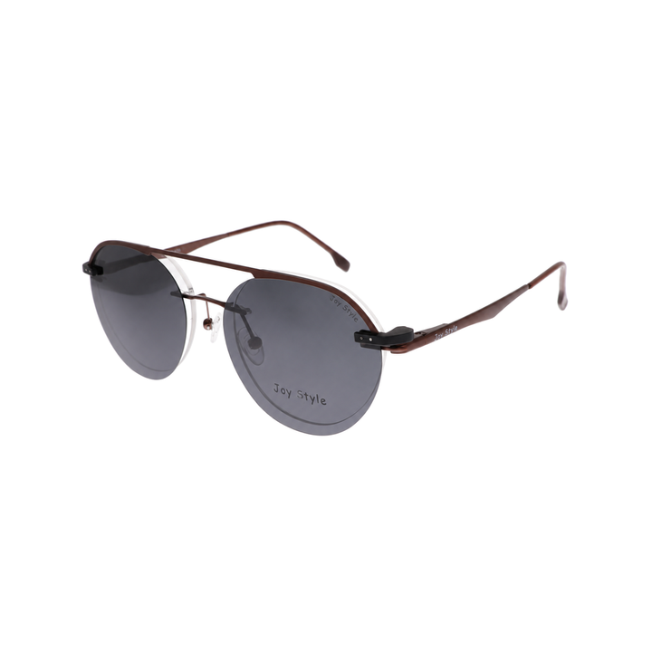 Joy Style For Unisex Eyeglasses Clip Rimless Round Shape Size 52 Dc3061c5clip Brown