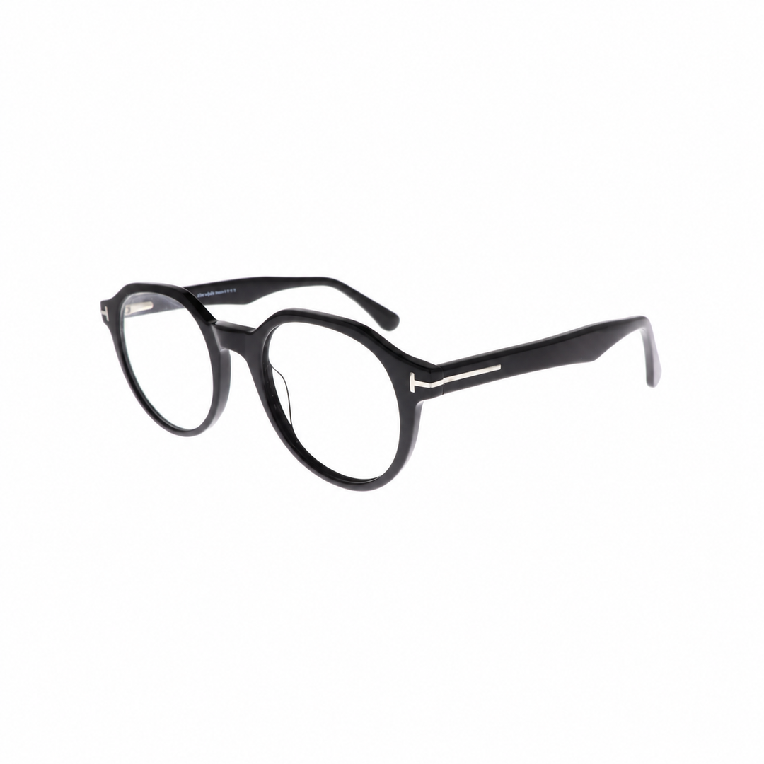 Joy Style JOYFT5761C1 black round eyeglasses angle view