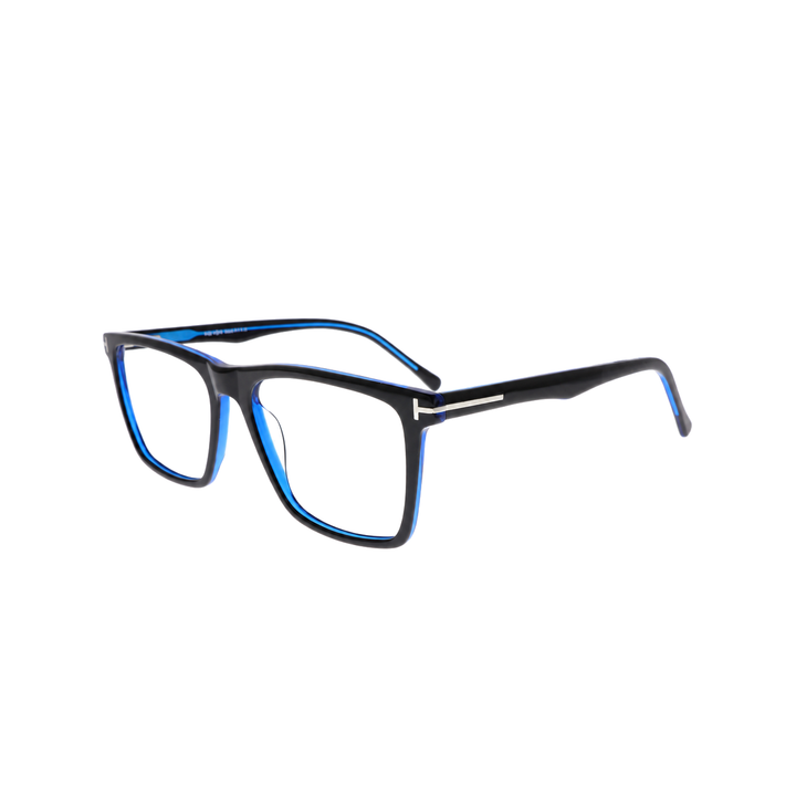 Joy Style FT5784C123 blue eyeglasses angle view on white background