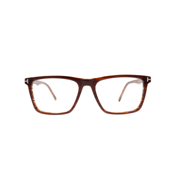Joy Style FT5784C186 brown eyeglasses front view on white background