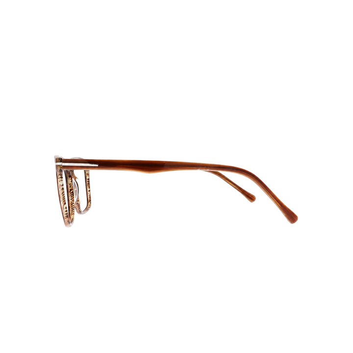 Joy Style FT5784C186 brown eyeglasses side view on white background