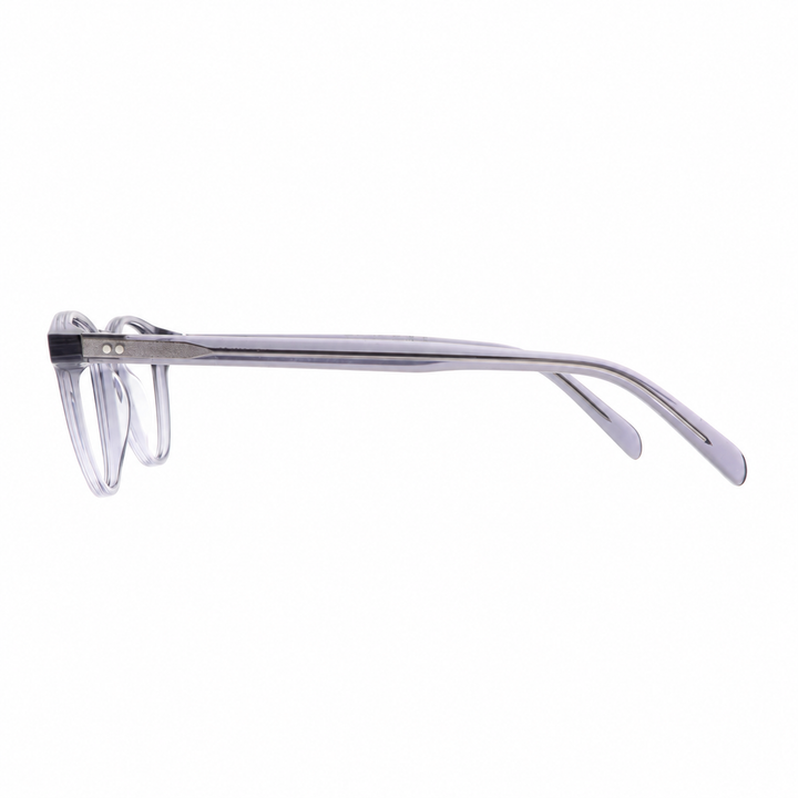 Joy Style HA76C8 grey eyeglasses side view on white background