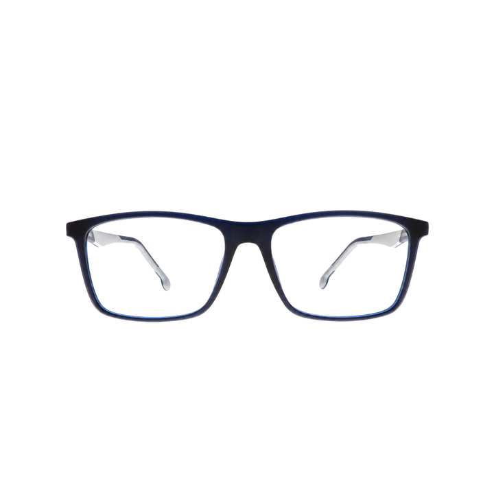 Joy Style HF101C4 blue eyeglasses front view on white background