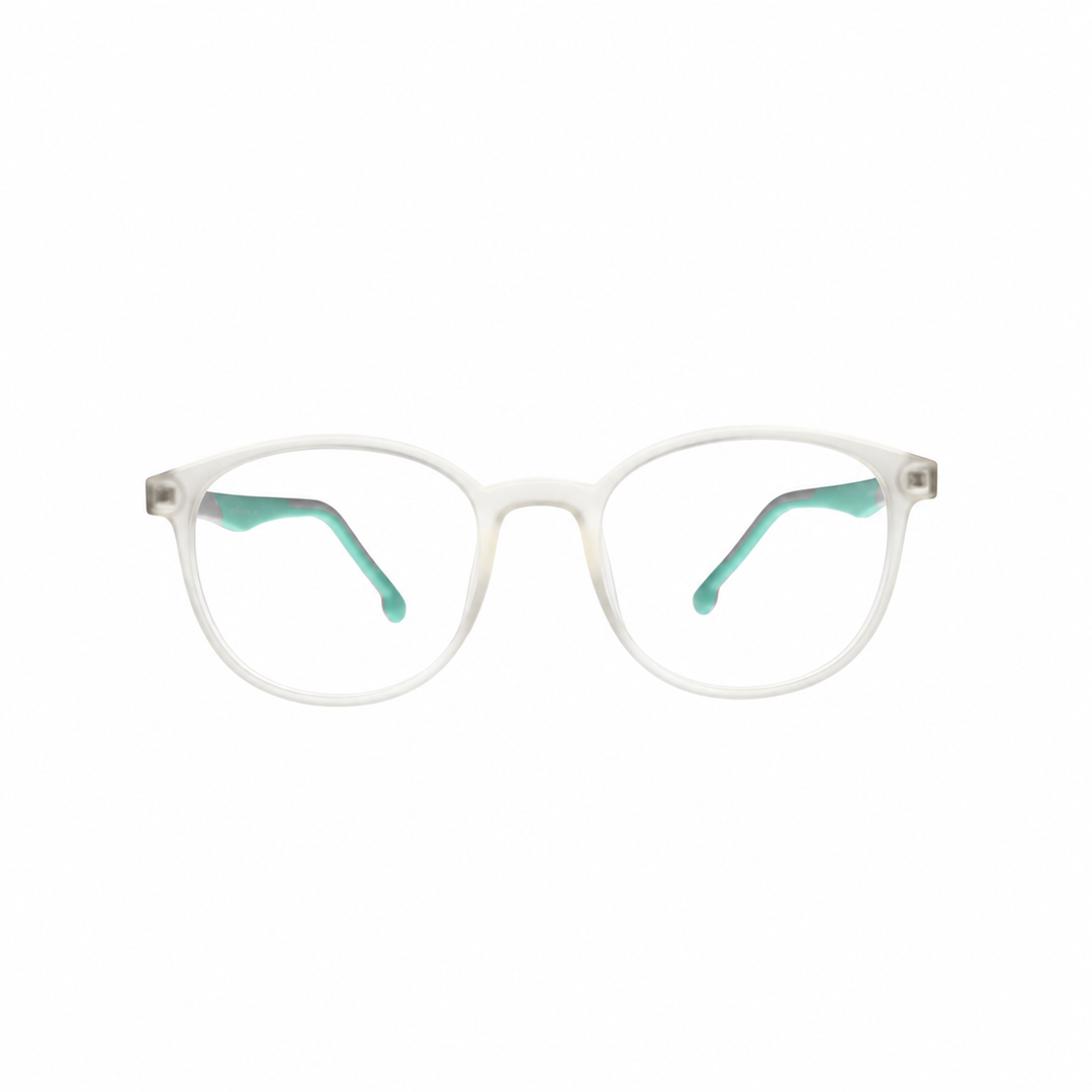 Joy Style For Unisex Eyeglasses Round Shape 49 Hf108c7 Clear White